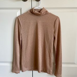 JCrew Champagne Mock Neck Blouse XS